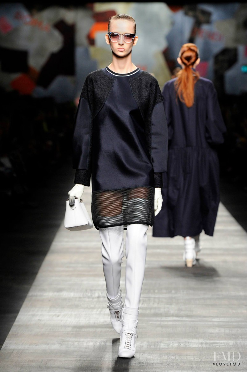 Waleska Gorczevski featured in  the Fendi fashion show for Autumn/Winter 2014