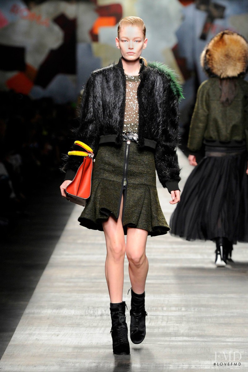 Hollie May Saker featured in  the Fendi fashion show for Autumn/Winter 2014