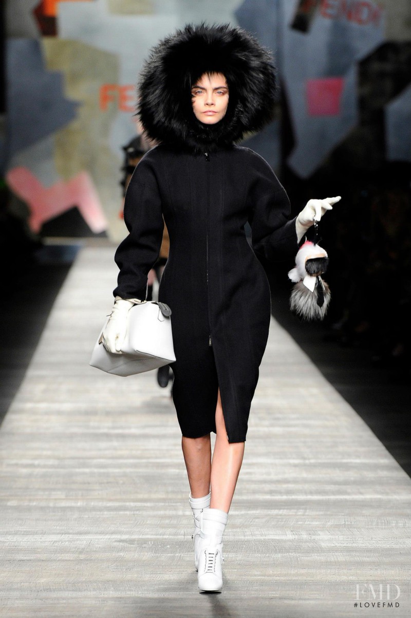 Cara Delevingne featured in  the Fendi fashion show for Autumn/Winter 2014