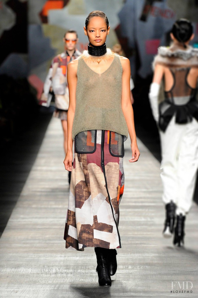 Malaika Firth featured in  the Fendi fashion show for Autumn/Winter 2014