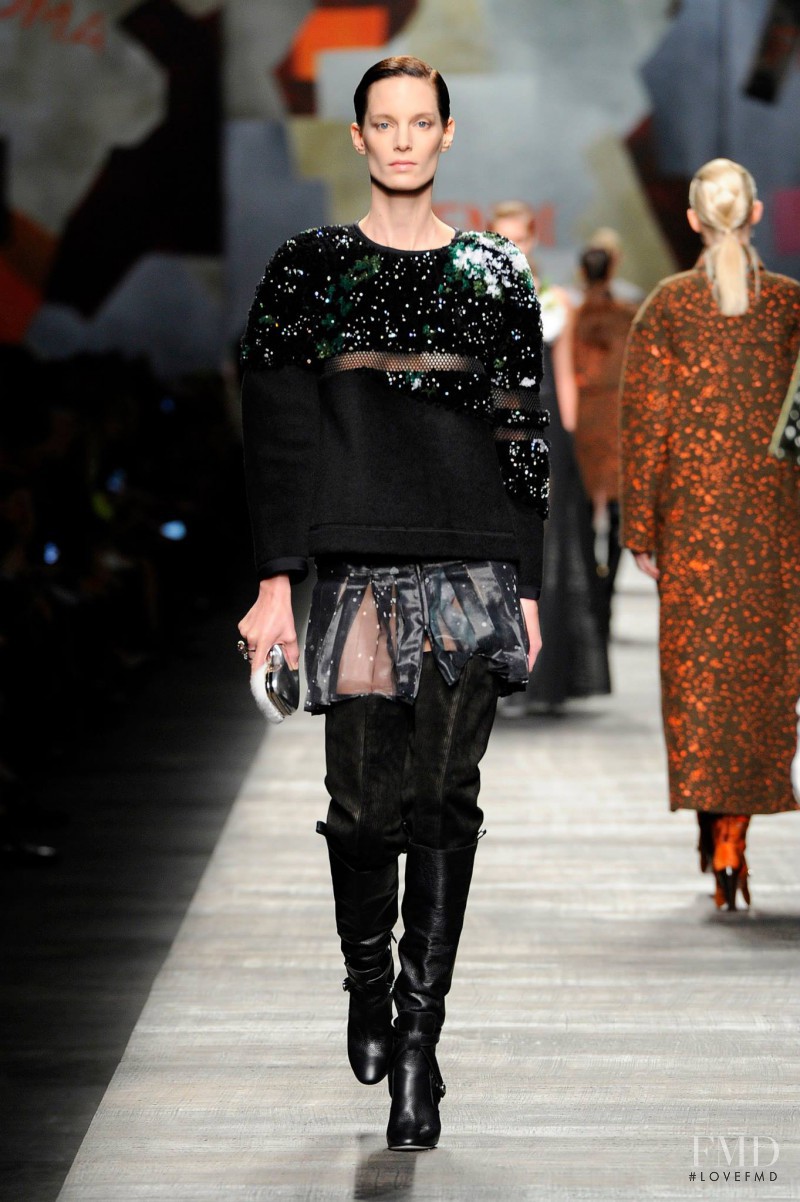 Iris Strubegger featured in  the Fendi fashion show for Autumn/Winter 2014
