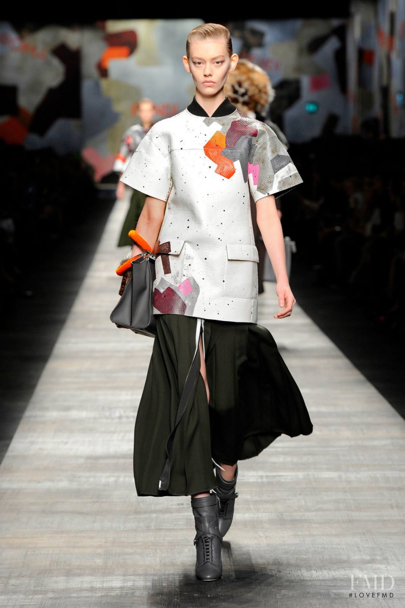 Ondria Hardin featured in  the Fendi fashion show for Autumn/Winter 2014