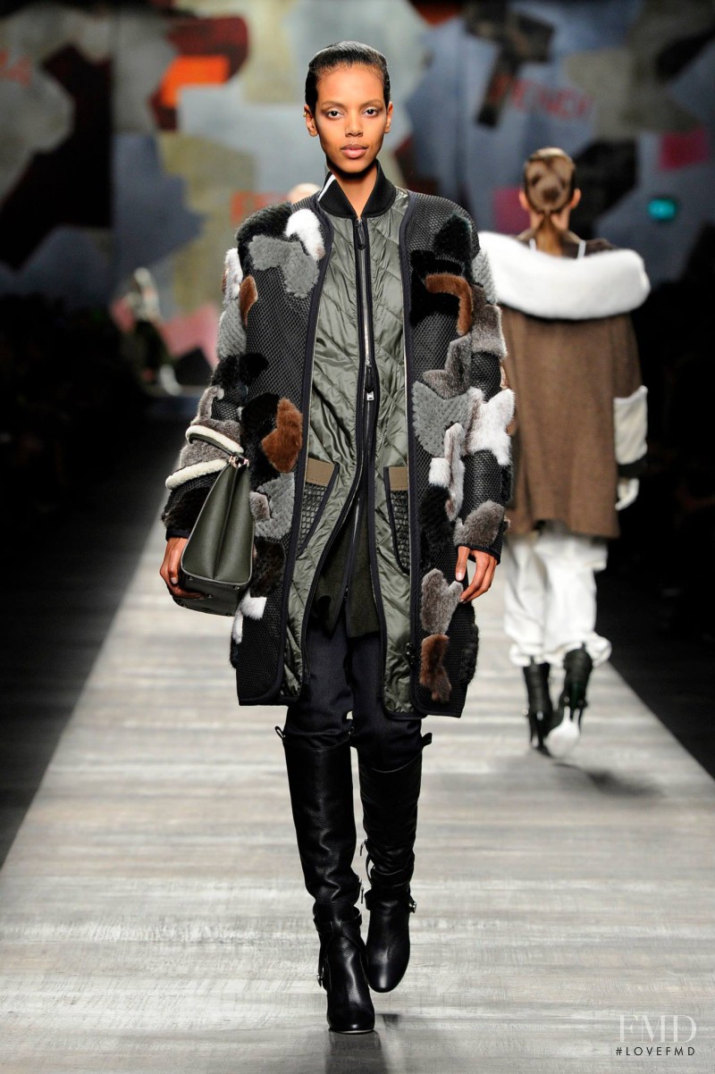 Grace Mahary featured in  the Fendi fashion show for Autumn/Winter 2014