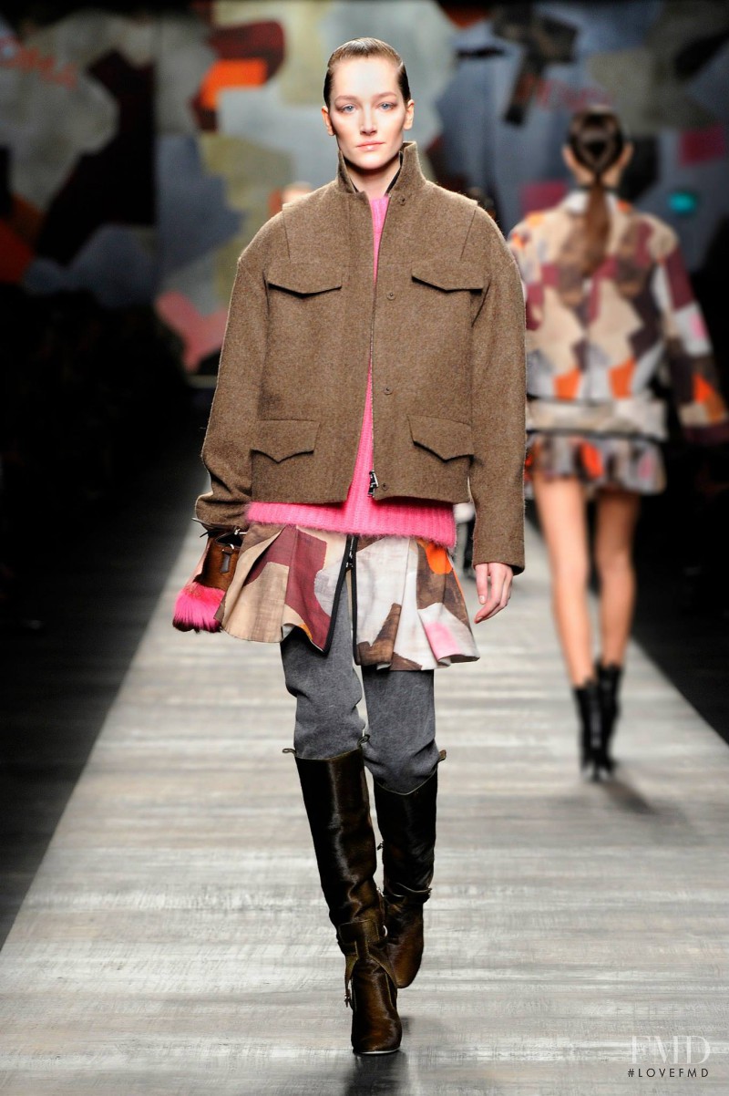 Joséphine Le Tutour featured in  the Fendi fashion show for Autumn/Winter 2014