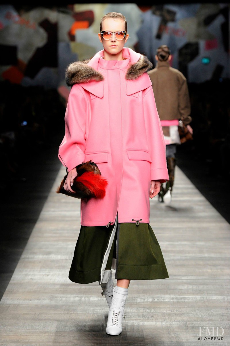Julie Hoomans featured in  the Fendi fashion show for Autumn/Winter 2014