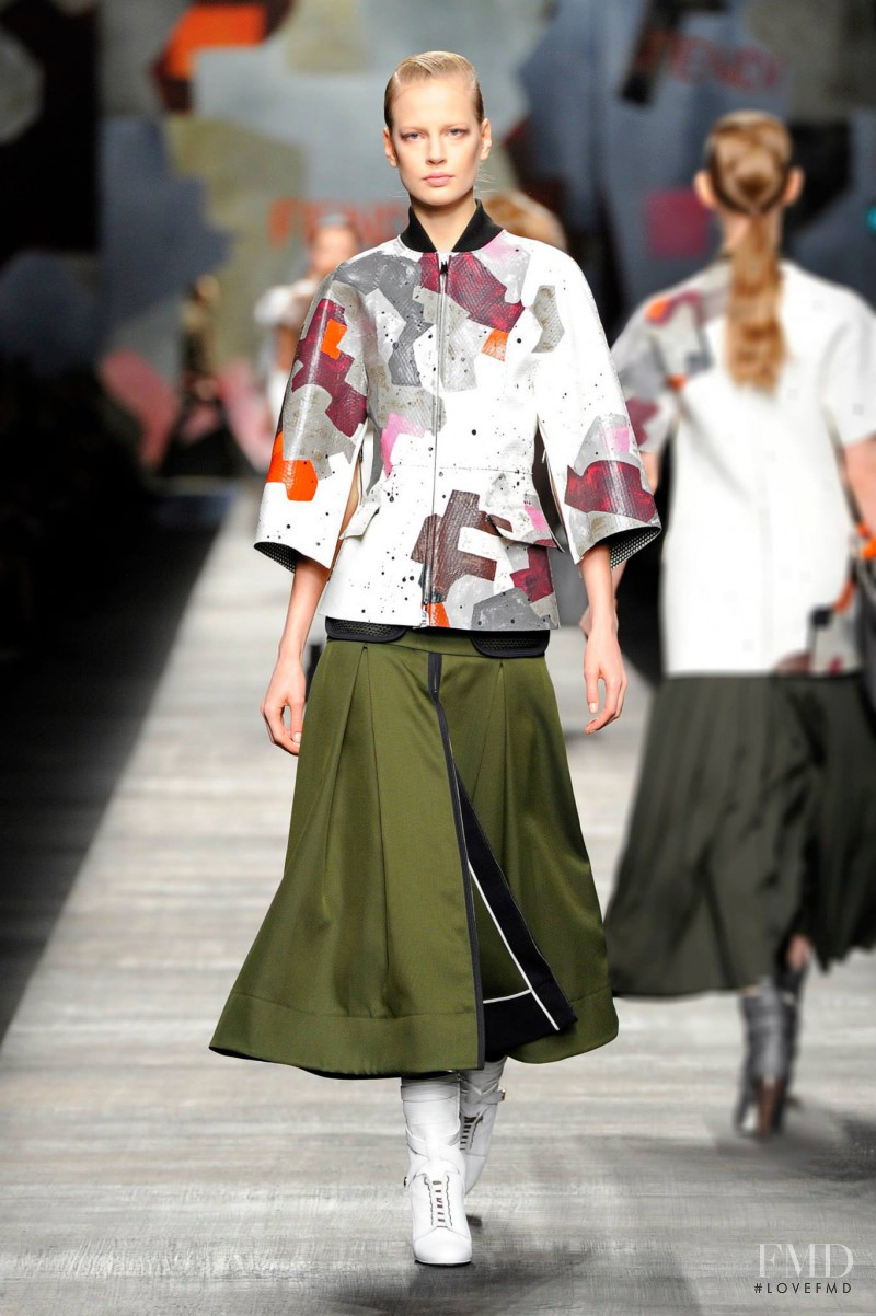 Elisabeth Erm featured in  the Fendi fashion show for Autumn/Winter 2014