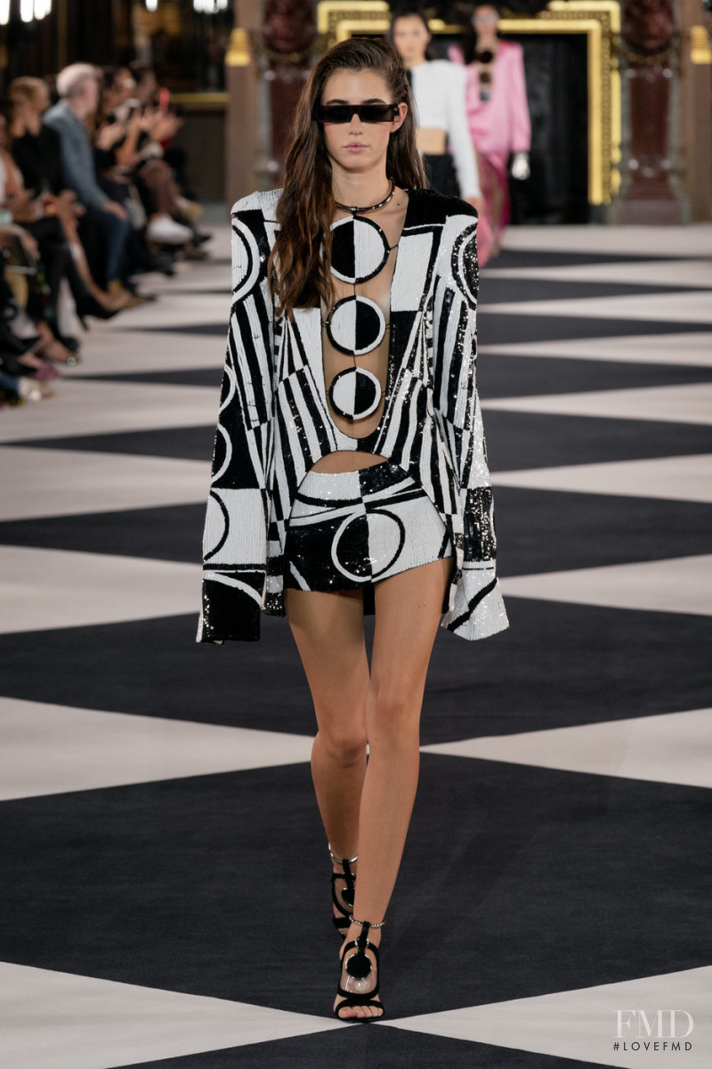 Margot Baget featured in  the Balmain fashion show for Spring/Summer 2020