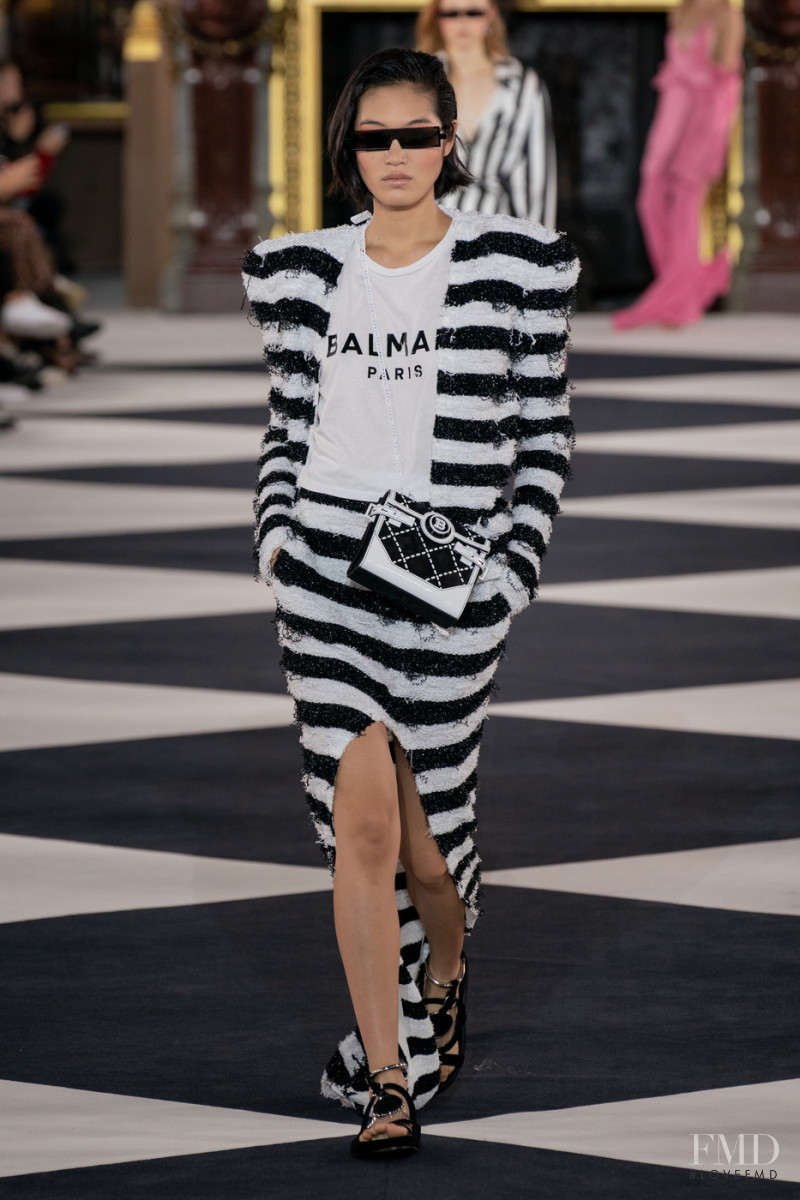 Chiharu Okunugi featured in  the Balmain fashion show for Spring/Summer 2020