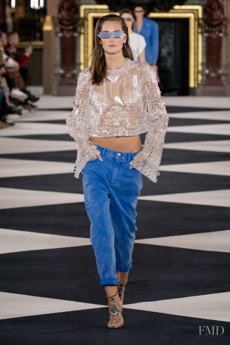 Joséphine Le Tutour featured in  the Balmain fashion show for Spring/Summer 2020