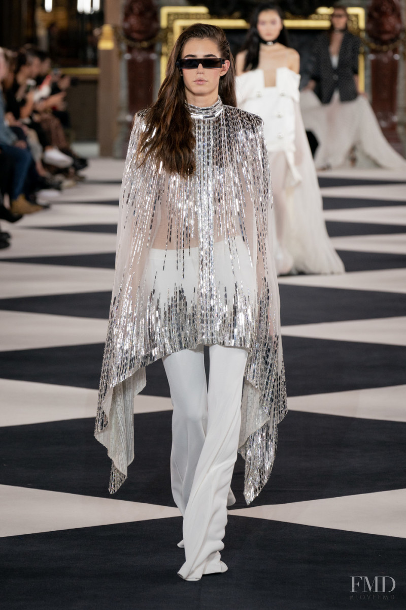 Margot Baget featured in  the Balmain fashion show for Spring/Summer 2020