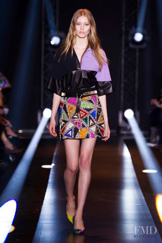 Ondria Hardin featured in  the Fausto Puglisi fashion show for Autumn/Winter 2014