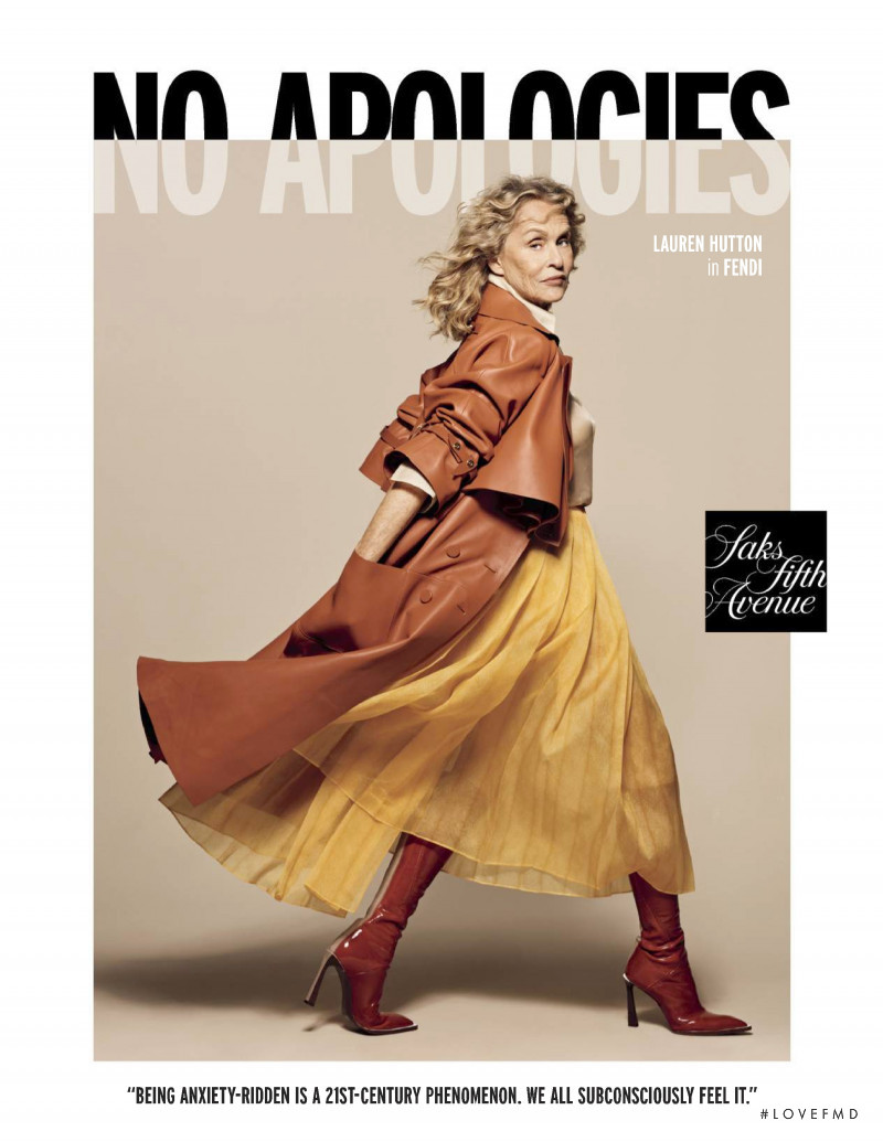 Lauren Hutton featured in  the Saks Fifth Avenue advertisement for Autumn/Winter 2019