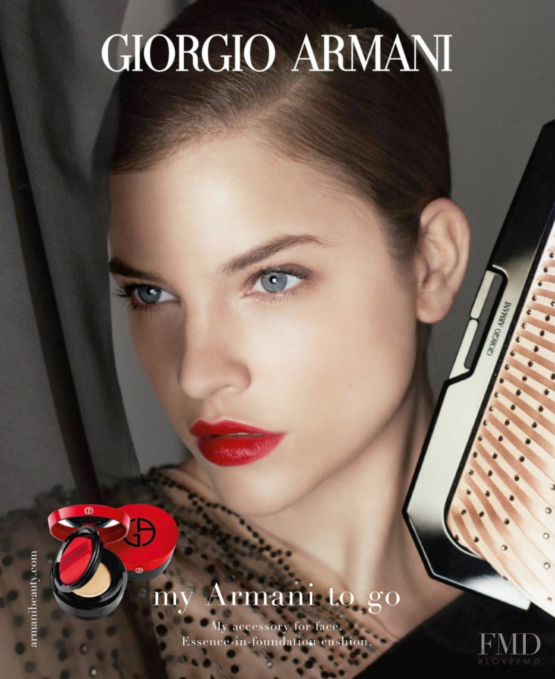 Barbara Palvin featured in  the Armani Beauty Luminous Silk Foundation advertisement for Autumn/Winter 2019