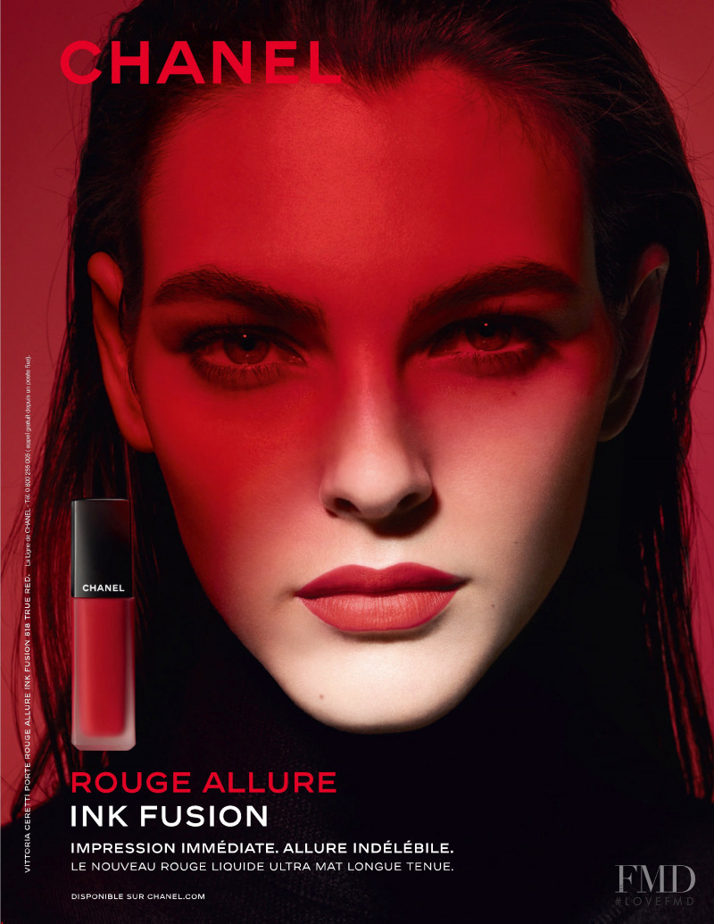 Vittoria Ceretti featured in  the Chanel Beauty Rouge Allure advertisement for Autumn/Winter 2019