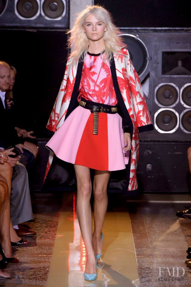 Anabela Belikova featured in  the Fausto Puglisi fashion show for Spring/Summer 2014