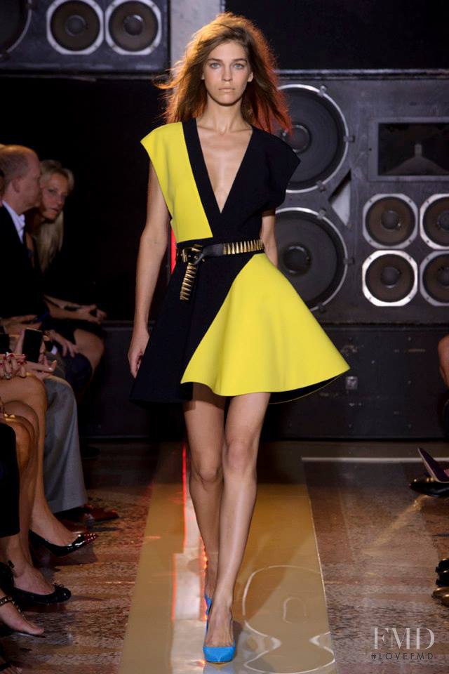 Samantha Gradoville featured in  the Fausto Puglisi fashion show for Spring/Summer 2014