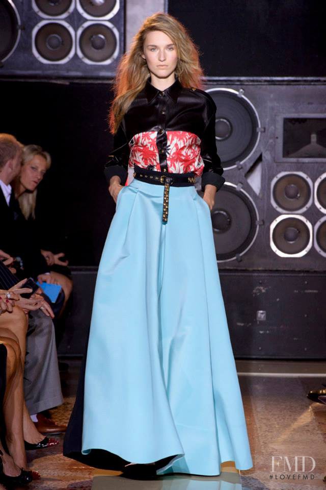 Manuela Frey featured in  the Fausto Puglisi fashion show for Spring/Summer 2014