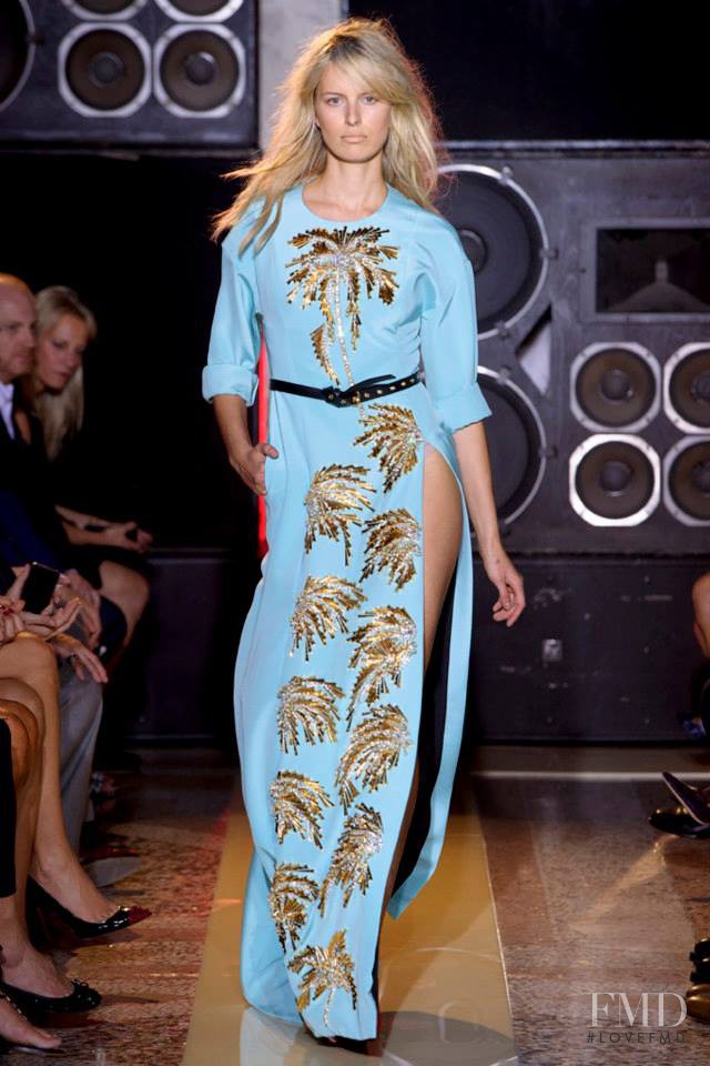 Karolina Kurkova featured in  the Fausto Puglisi fashion show for Spring/Summer 2014