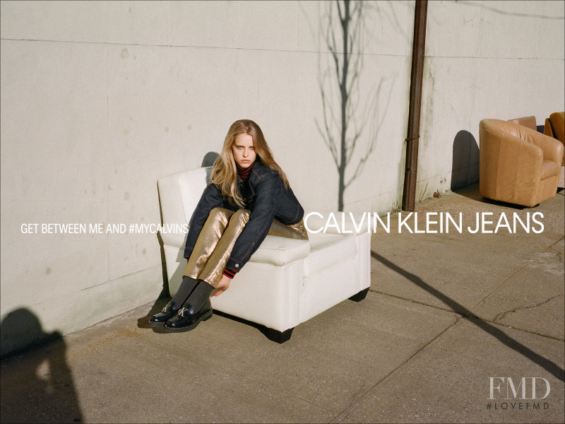 Abby Champion featured in  the Calvin Klein Jeans advertisement for Autumn/Winter 2019