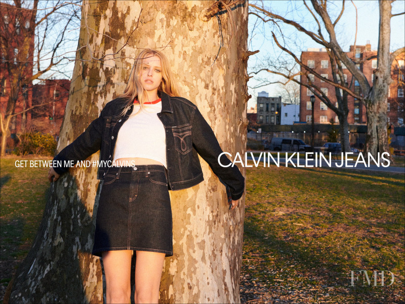 Abby Champion featured in  the Calvin Klein Jeans advertisement for Autumn/Winter 2019