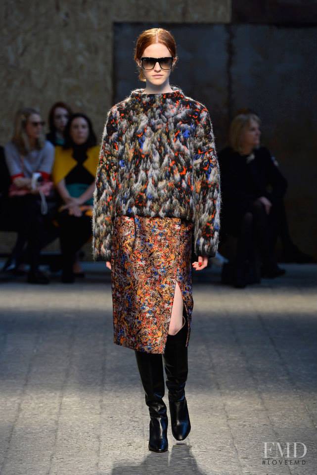 Magdalena Jasek featured in  the Sportmax fashion show for Autumn/Winter 2014