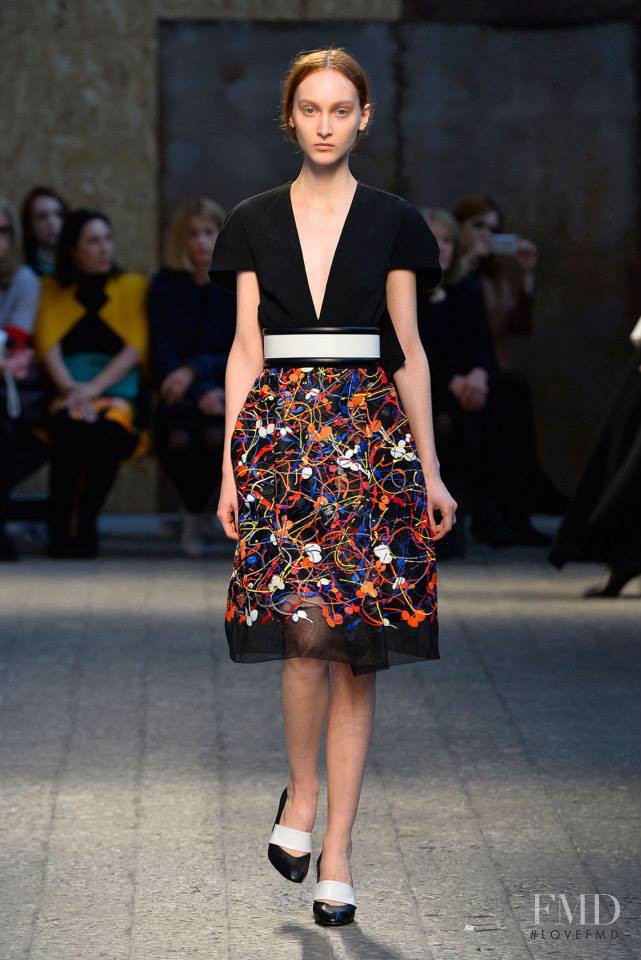 Nika Cole featured in  the Sportmax fashion show for Autumn/Winter 2014