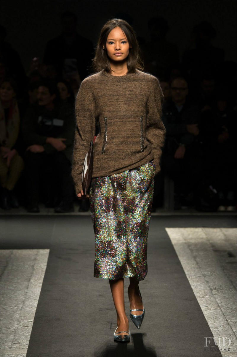 Malaika Firth featured in  the N° 21 fashion show for Autumn/Winter 2014