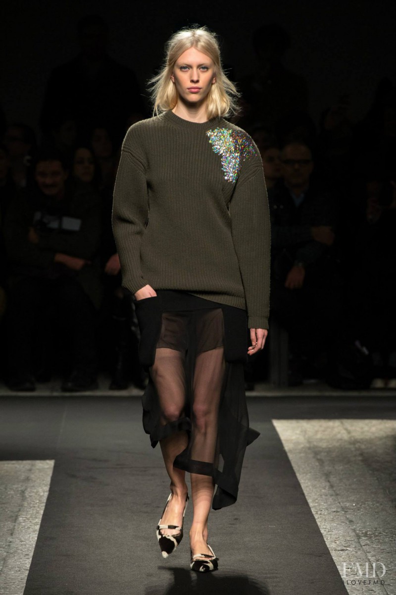 Juliana Schurig featured in  the N° 21 fashion show for Autumn/Winter 2014