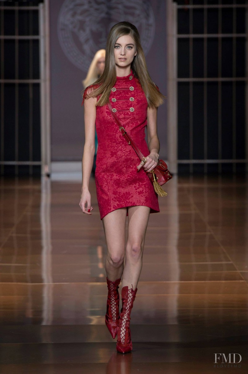 Iris van Berne featured in  the Versace fashion show for Autumn/Winter 2014
