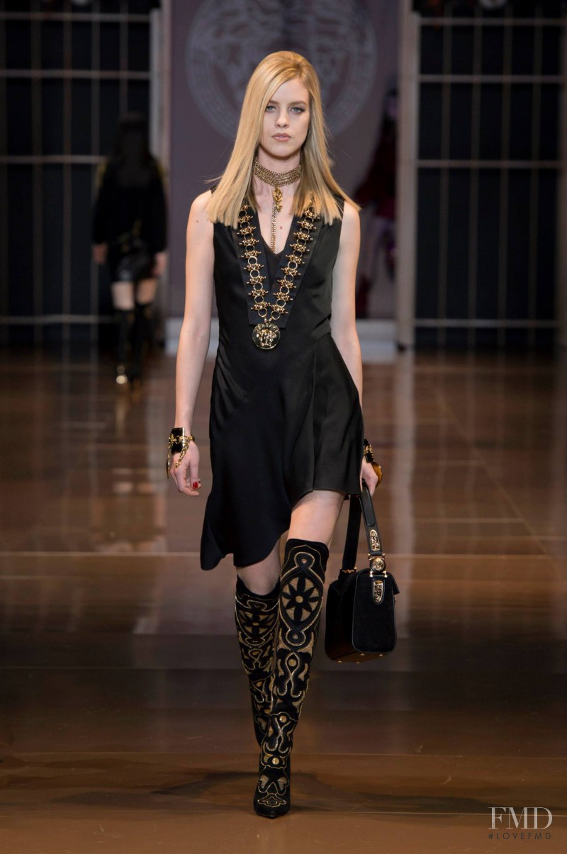 Julia Frauche featured in  the Versace fashion show for Autumn/Winter 2014