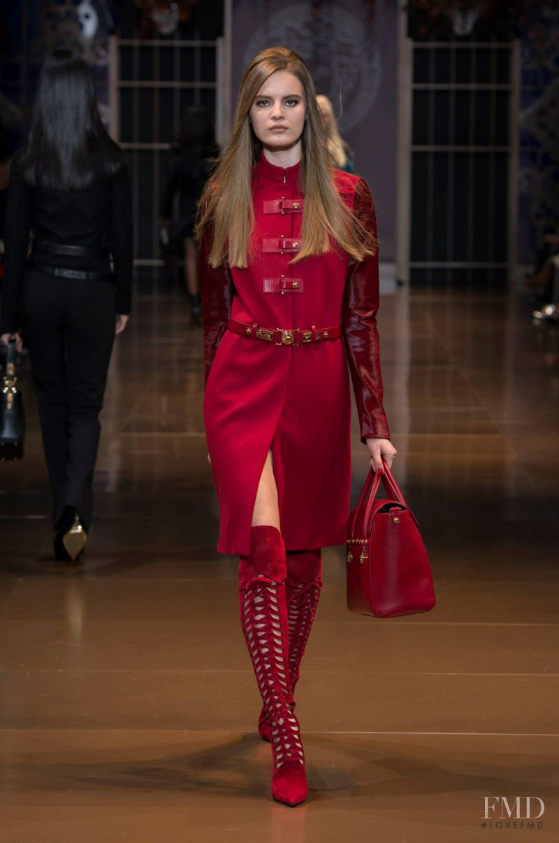 Tilda Lindstam featured in  the Versace fashion show for Autumn/Winter 2014