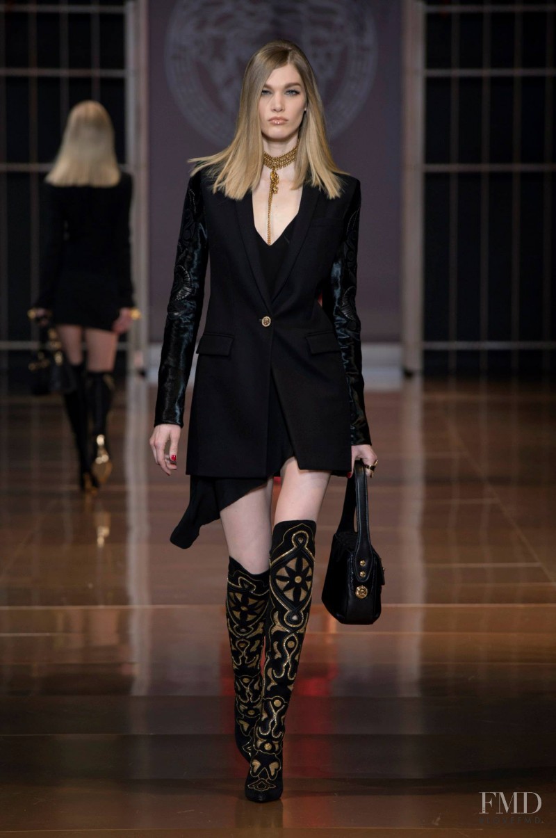 Irina Nikolaeva featured in  the Versace fashion show for Autumn/Winter 2014