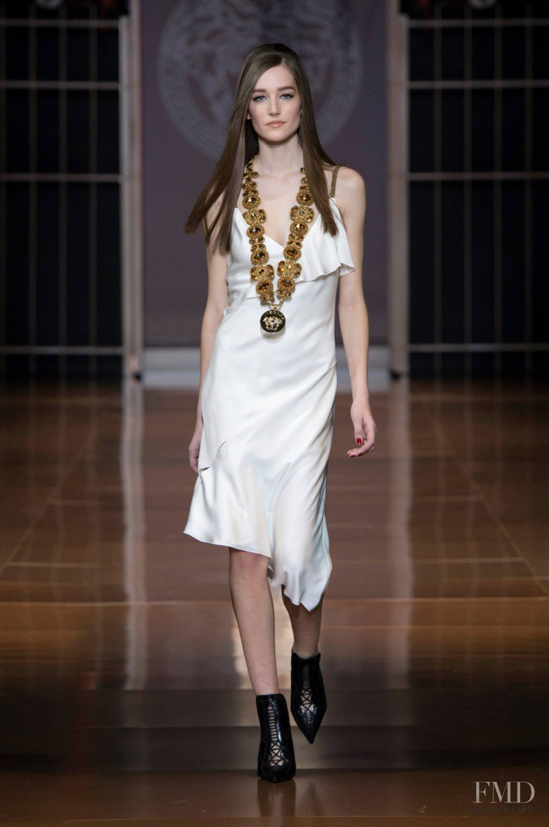 Joséphine Le Tutour featured in  the Versace fashion show for Autumn/Winter 2014