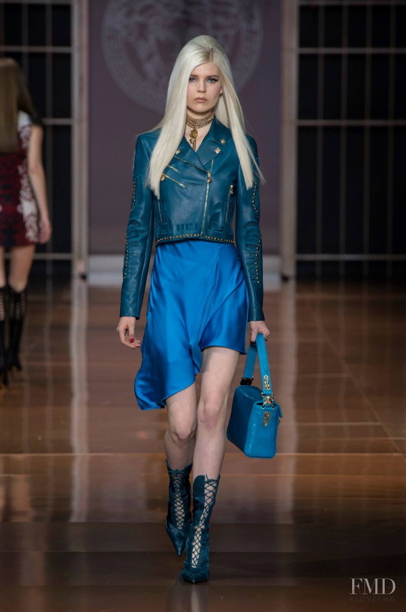 Ola Rudnicka featured in  the Versace fashion show for Autumn/Winter 2014