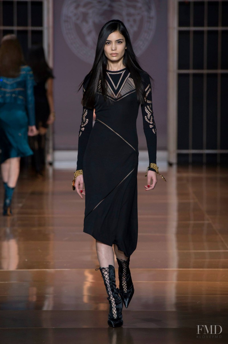 Irina Sharipova featured in  the Versace fashion show for Autumn/Winter 2014