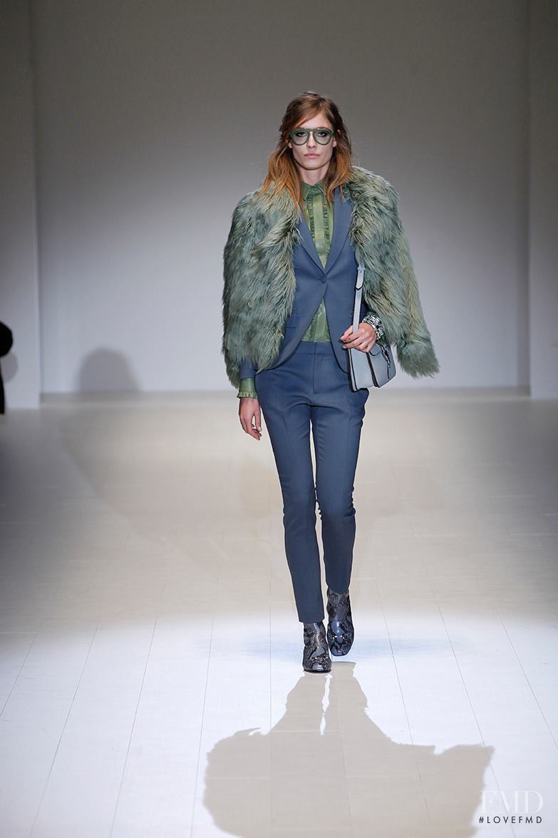 Nadja Bender featured in  the Gucci Boyish Romanticism fashion show for Autumn/Winter 2014