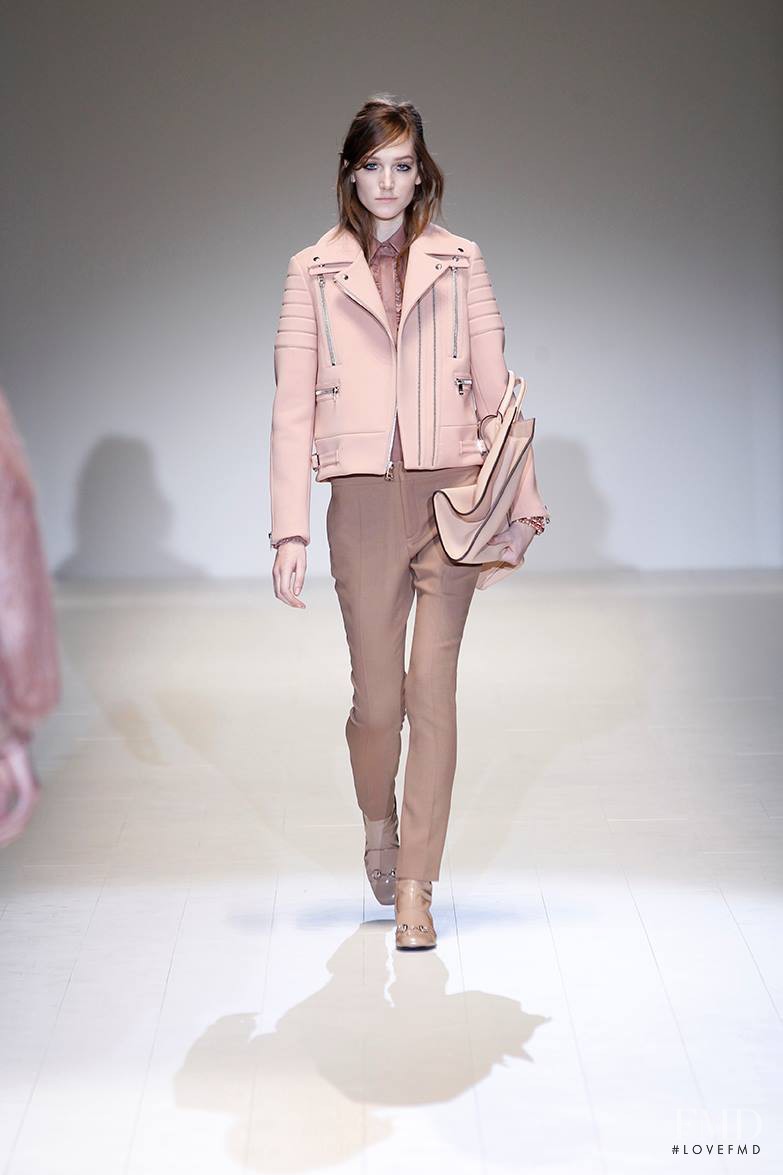 Joséphine Le Tutour featured in  the Gucci Boyish Romanticism fashion show for Autumn/Winter 2014