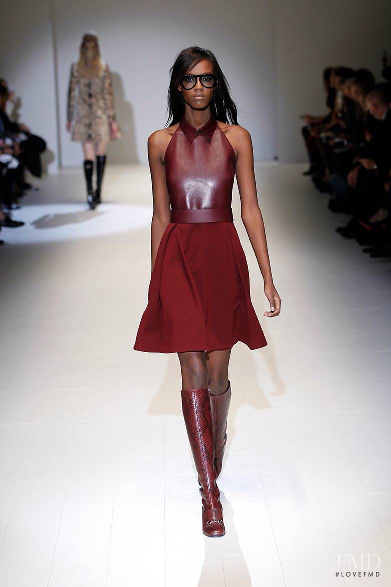 Leila Ndabirabe featured in  the Gucci Boyish Romanticism fashion show for Autumn/Winter 2014