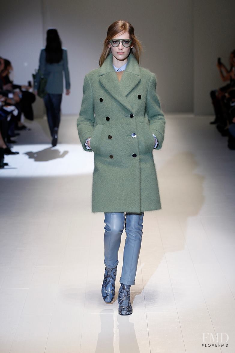 Vanessa Axente featured in  the Gucci Boyish Romanticism fashion show for Autumn/Winter 2014
