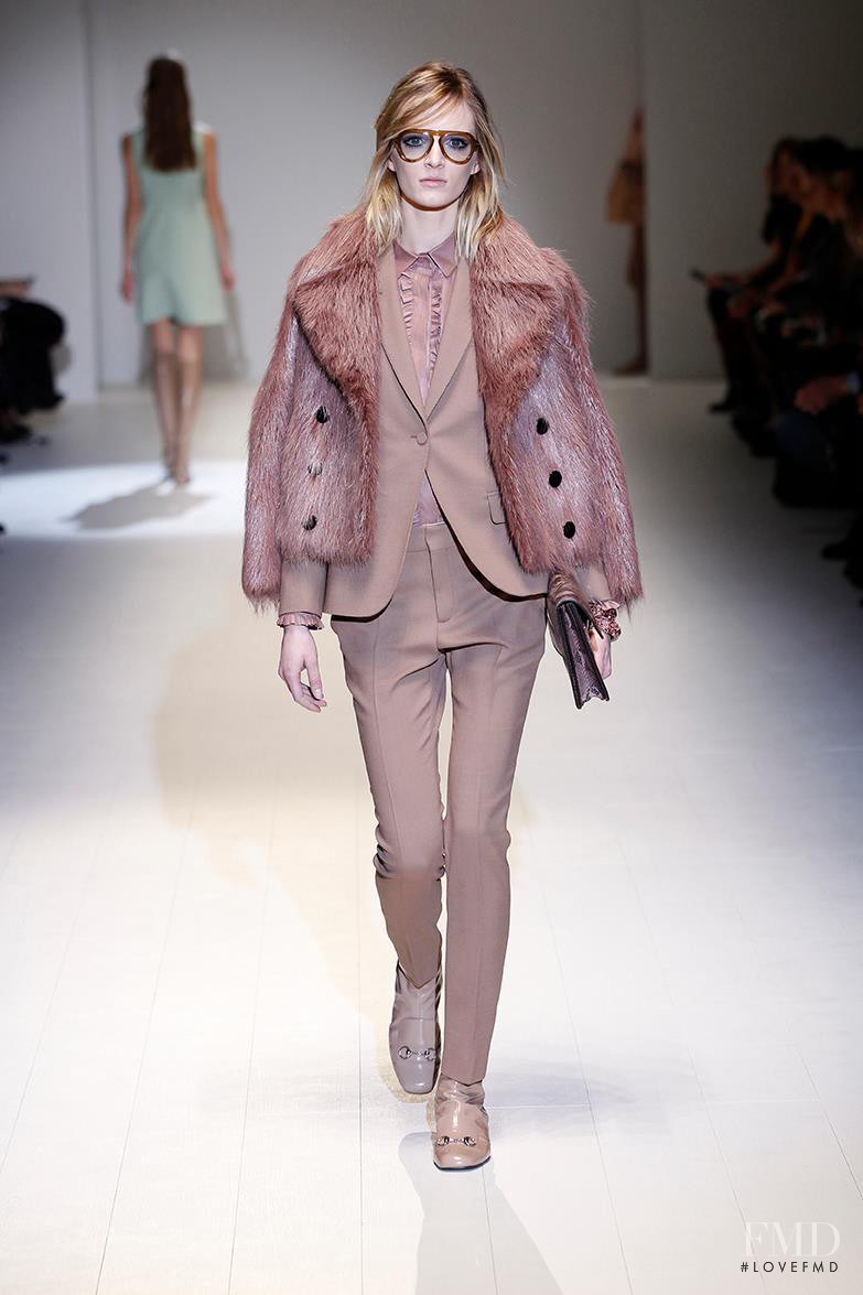 Daria Strokous featured in  the Gucci Boyish Romanticism fashion show for Autumn/Winter 2014