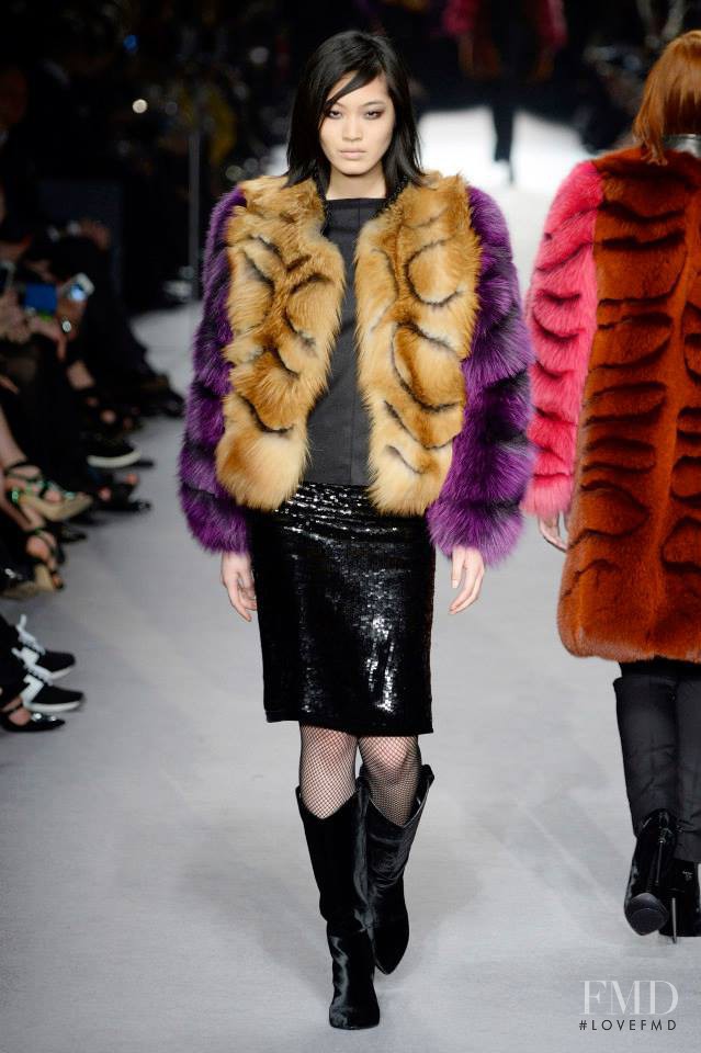 Chiharu Okunugi featured in  the Tom Ford fashion show for Autumn/Winter 2014