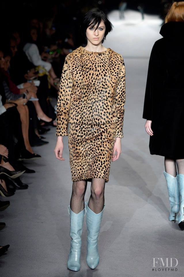 Lida Fox featured in  the Tom Ford fashion show for Autumn/Winter 2014