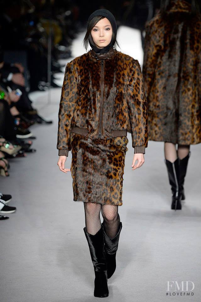 Xiao Wen Ju featured in  the Tom Ford fashion show for Autumn/Winter 2014