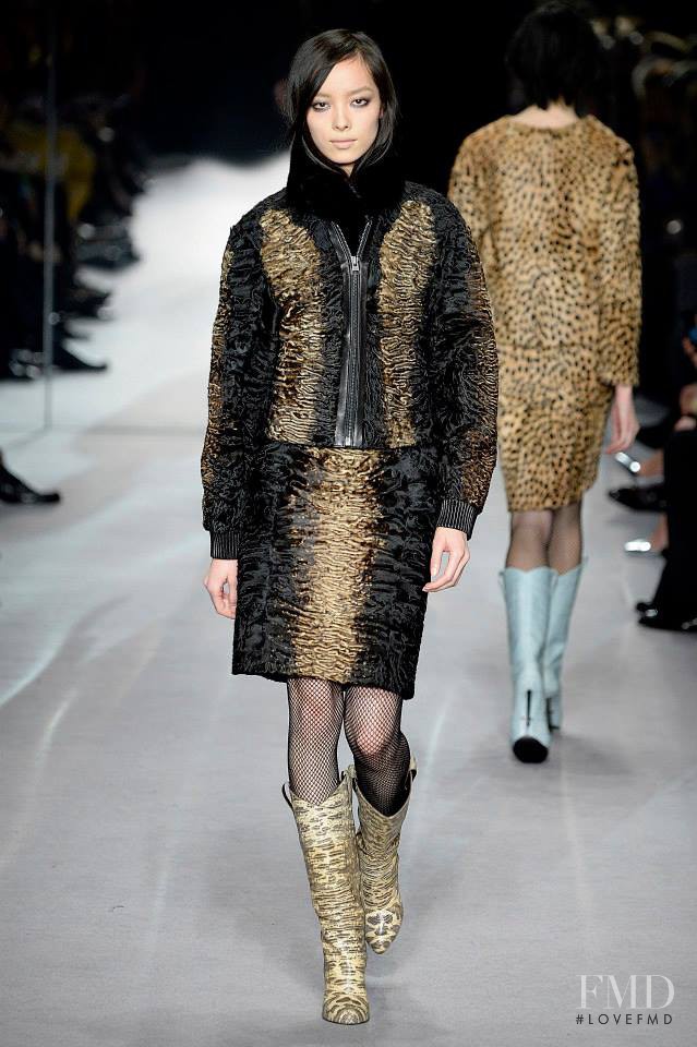 Fei Fei Sun featured in  the Tom Ford fashion show for Autumn/Winter 2014