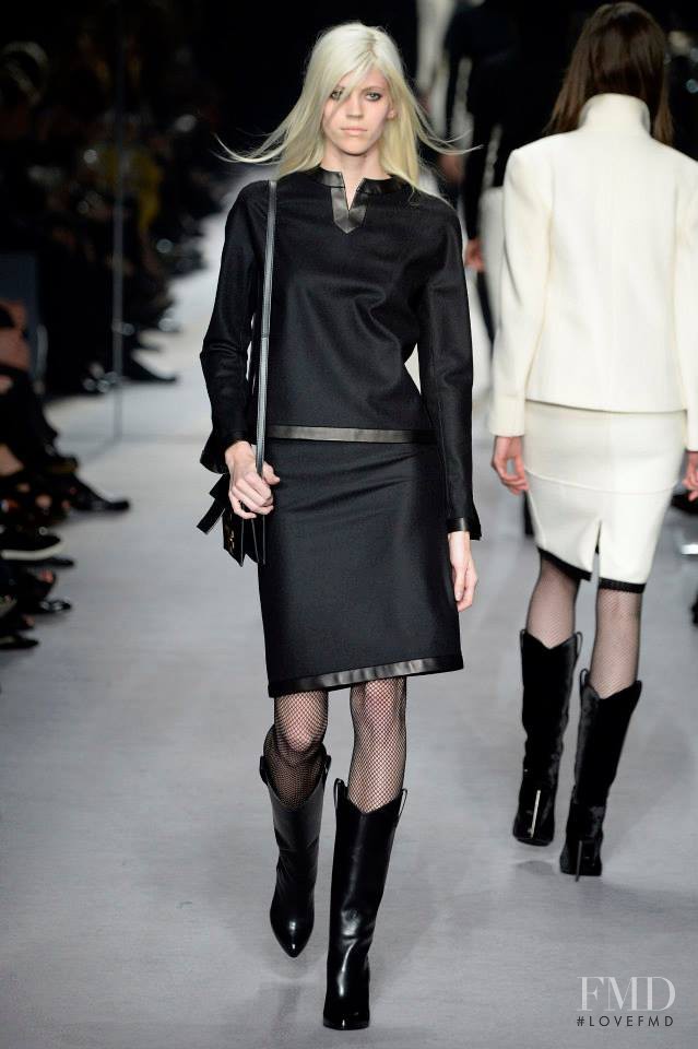 Devon Windsor featured in  the Tom Ford fashion show for Autumn/Winter 2014