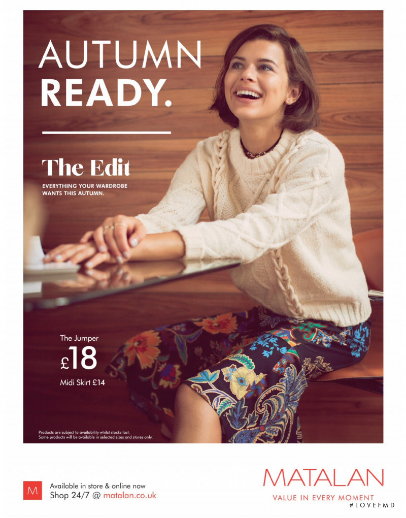 Georgia Fowler featured in  the Matalan advertisement for Autumn/Winter 2019