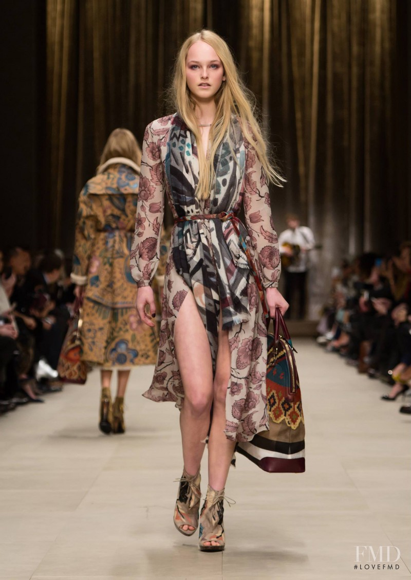 Jean Campbell featured in  the Burberry Prorsum fashion show for Autumn/Winter 2014