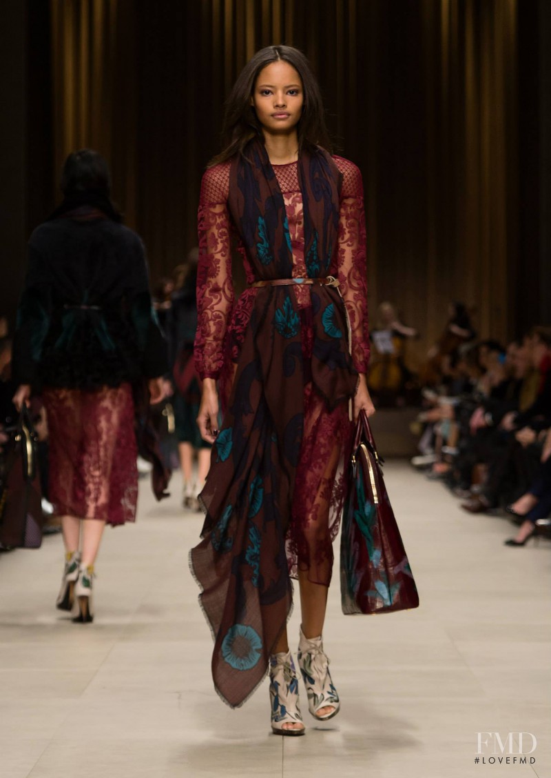 Malaika Firth featured in  the Burberry Prorsum fashion show for Autumn/Winter 2014