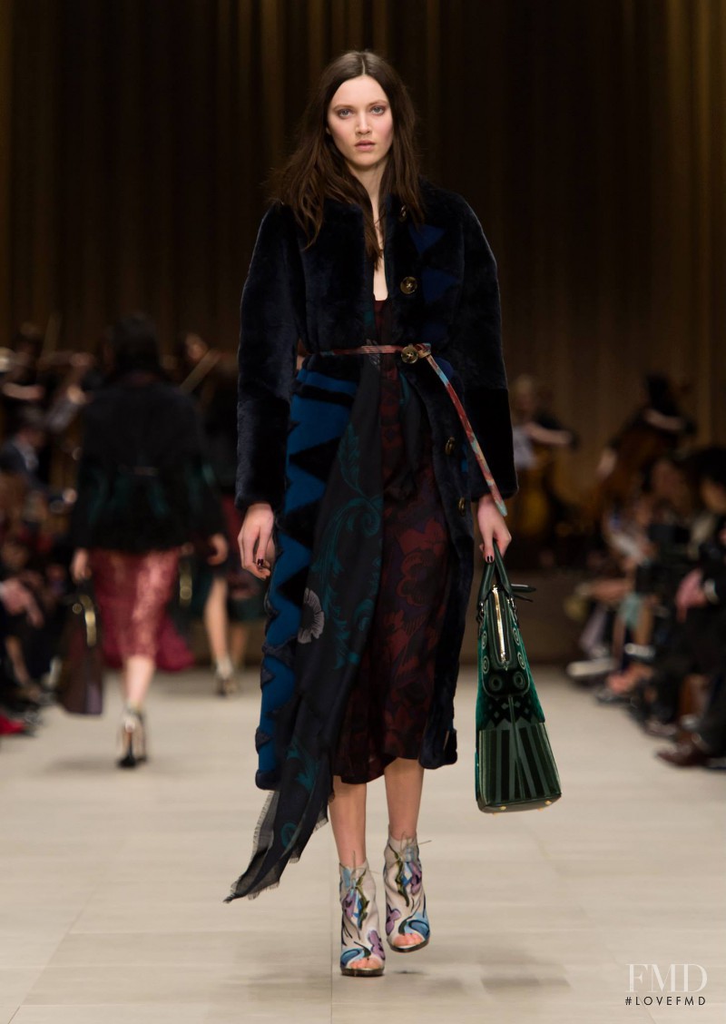 Matilda Lowther featured in  the Burberry Prorsum fashion show for Autumn/Winter 2014