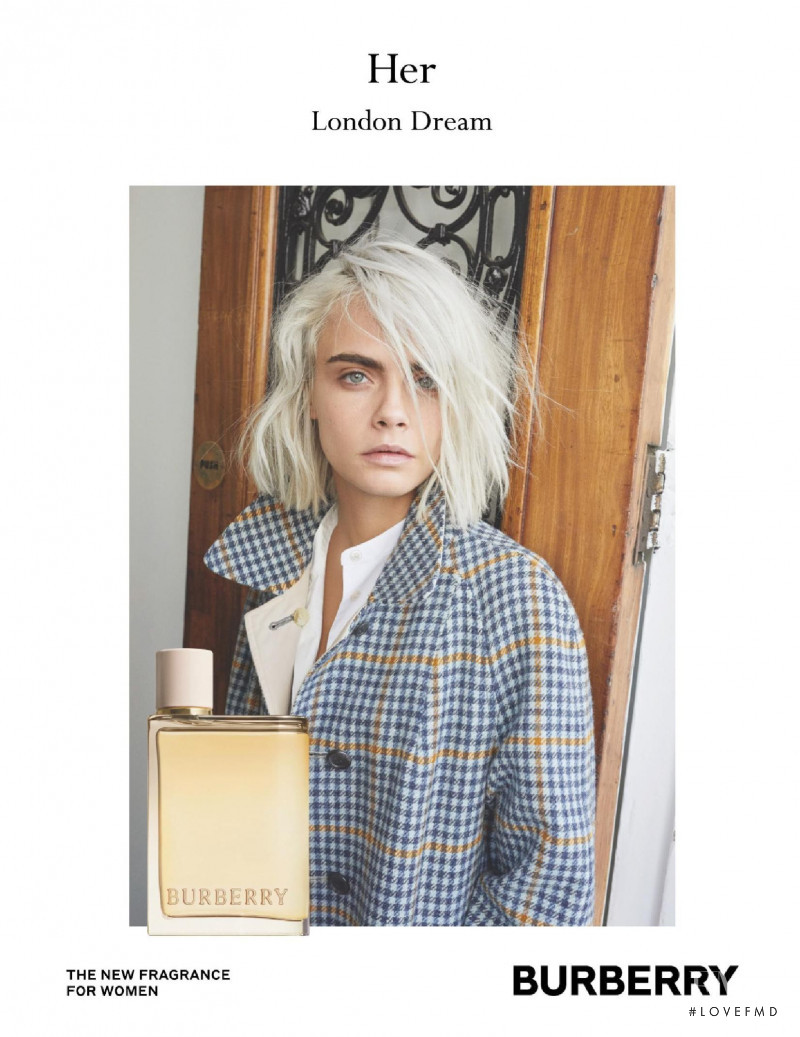 Cara Delevingne featured in  the Burberry Fragrance Her Blossom advertisement for Autumn/Winter 2019